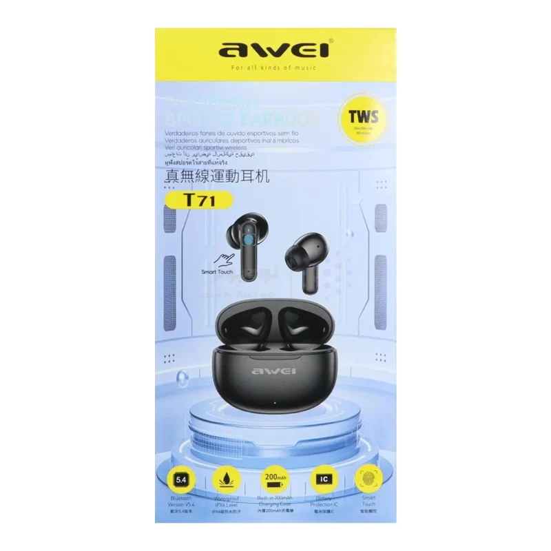 ایرفون بی سیم awei مدل T71 - مشکی - RYL - تصویر 8