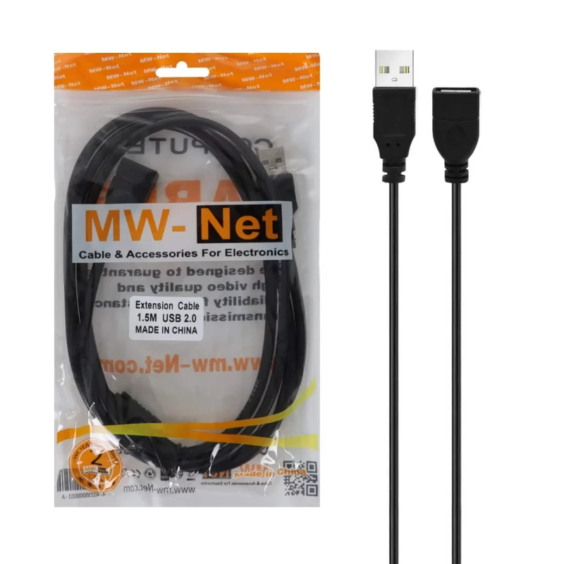 کابل افزایش طول 1.5 متری MW-Net USB 2.0 - مشکی - RYL - تصویر 2