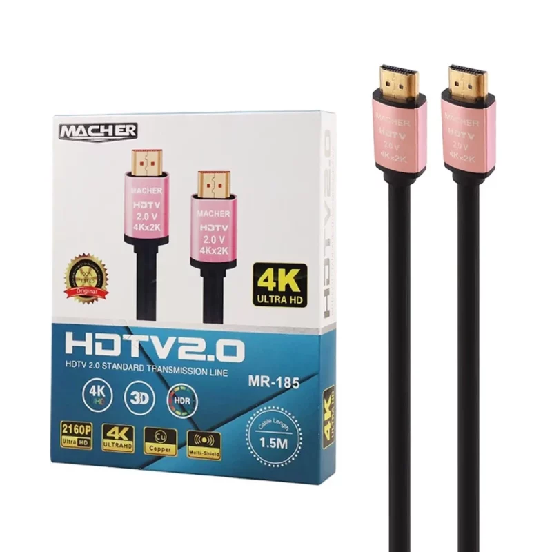 کابل 1.5 متری Macher HDMI مدل MR-185 - مشکی رزگلد - RYL - تصویر 2