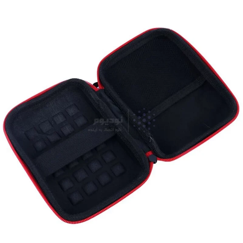 کیف هارد سایز 15x12 سانتیمتری - مشکی قرمز - RYL - تصویر 3