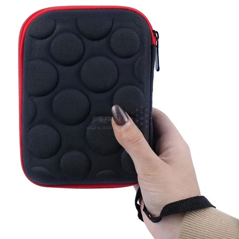 کیف هارد سایز 15x12 سانتیمتری - مشکی قرمز - RYL - تصویر 4
