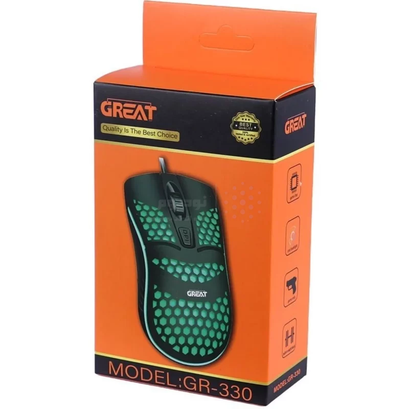 ماوس باسیم Great مدل GR-330 - مشکی - تصویر 8