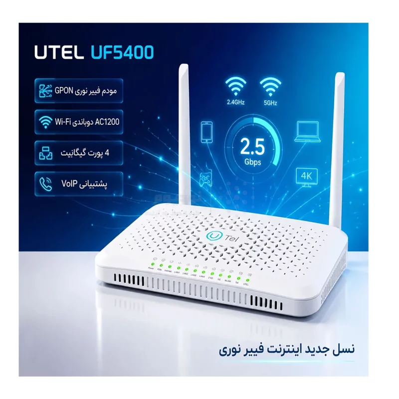 مودم فیبر نوری تانوما شرکت مخابرات ایران مدل UF5400 - سفید - تصویر 5