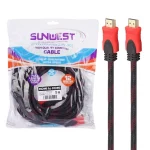 کابل 5 متری کنفی SunWest HDMI - مشکی قرمز - TCO