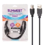 کابل 1.5 متری پرینتر SunWest - مشکی - TCO