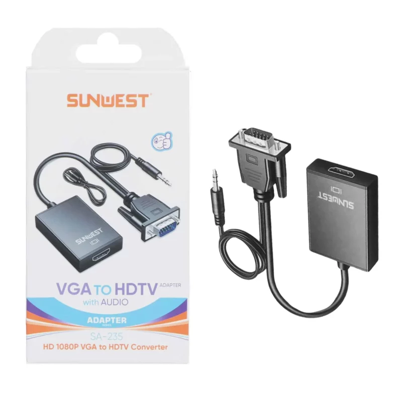 تبدیل SunWest VGA To HDMI مدل SA-235 - مشکی - TCO - تصویر 2