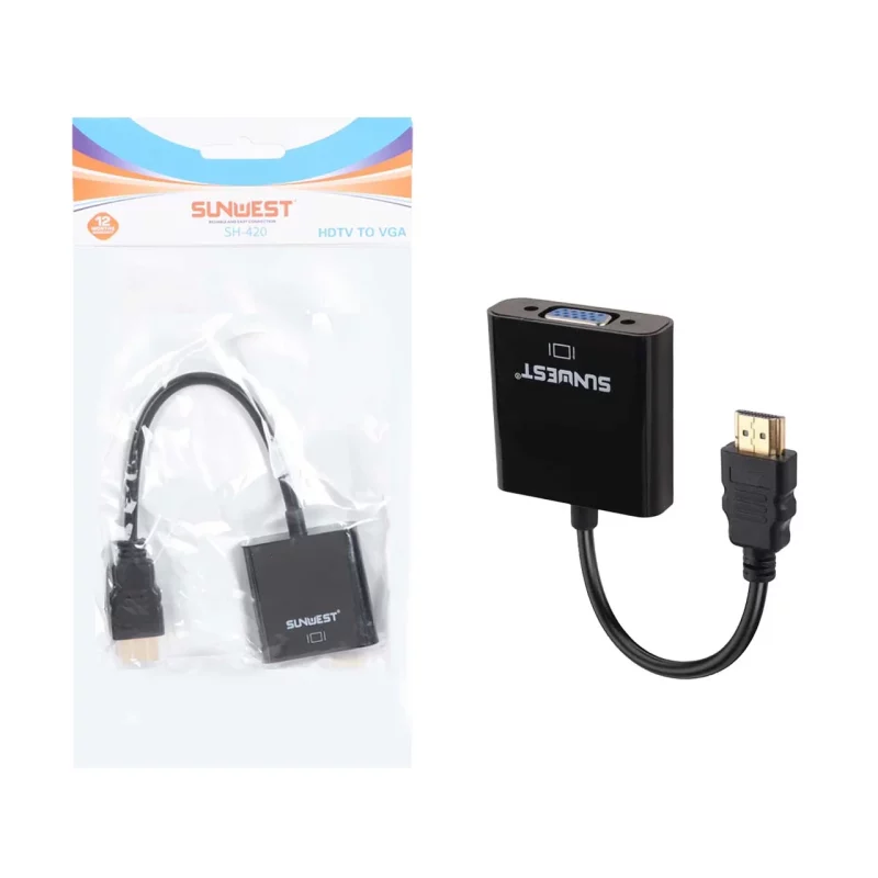 تبدیل SunWest HDMI To VGA مدل SH-420 - مشکی - TCO - تصویر 2