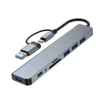 هاب 8 پورت USB & Type-C - خاکستری - RH