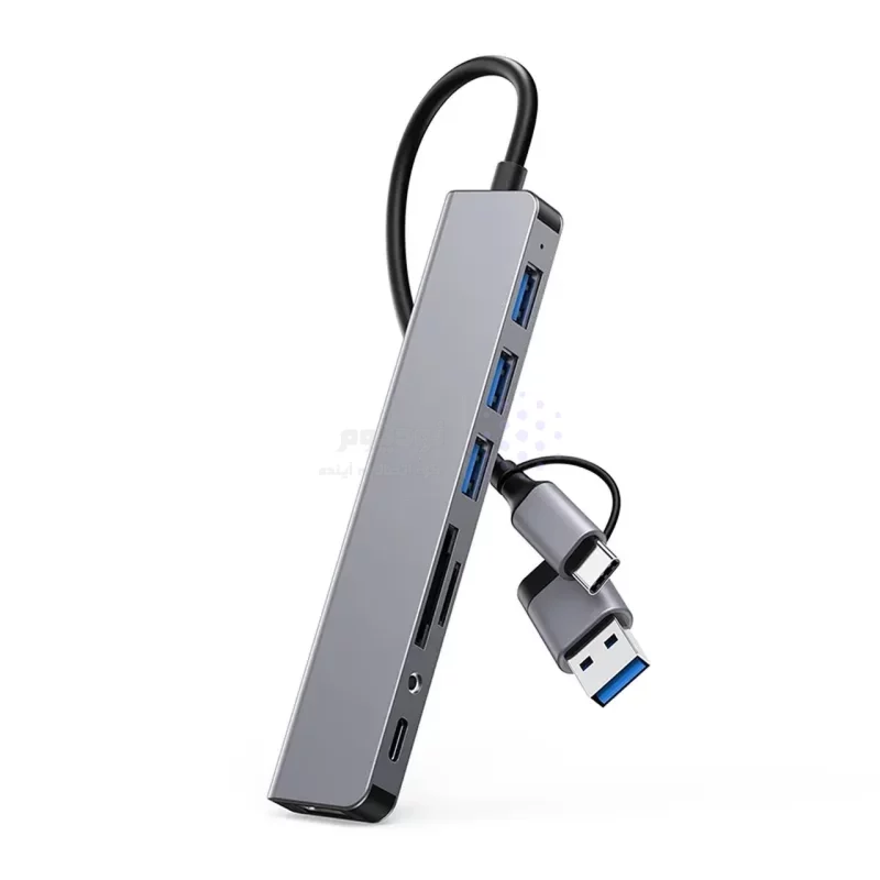 هاب 8 پورت USB & Type-C - خاکستری - RH - تصویر 3
