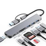 هاب 8 پورت USB & Type-C - خاکستری - RH - تصویر 6
