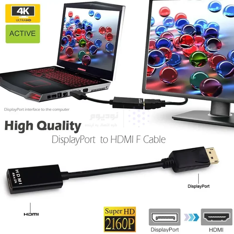 تبدیل DP To HDMI - مشکی - تصویر 4