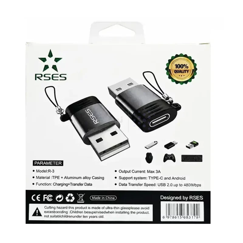 تبدیل RSES Usb To Type-C مدل R-3 - سبز - تصویر 5