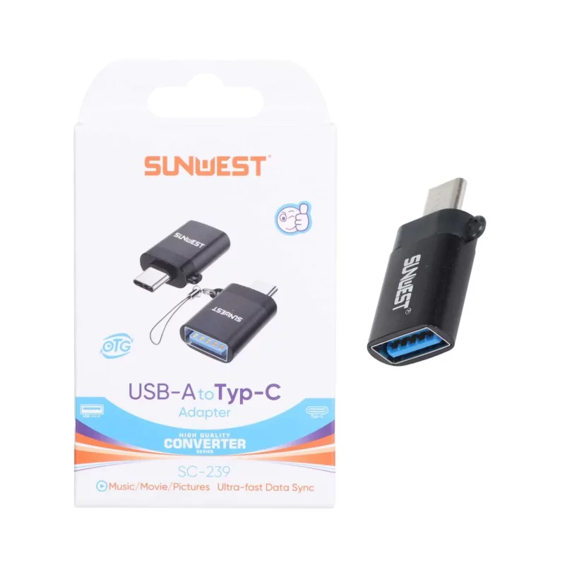 تبدیل SunWest Type-C To USB مدل SC-239 - مشکی - TCO - تصویر 2
