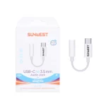 تبدیل Type-C به جک 3.5 میلیمتری SunWest مدل SA-210 - سفید - TCO