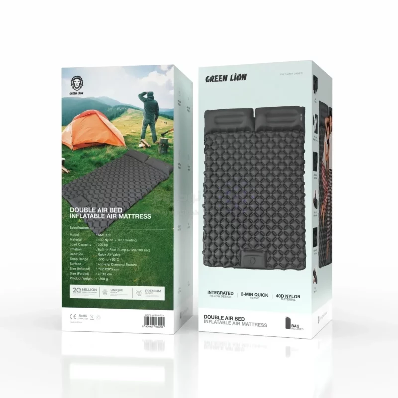 تشک بادی دو نفره Green Lion مدل INFLATABLE GNDUAIRMATBK - مشکی (گارانتی 6 ماهه شرکتی) - تصویر 3