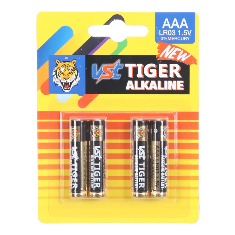 باتری نیم قلم VST Tiger - AAA مدل Alkaline LR03 (بسته 4 عددی) - تصویر 2