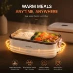 ظرف غذای برقی Porodo مدل Lunch Mate PDLFST0376WH (گارانتی 6 ماهه شرکتی) - تصویر 5