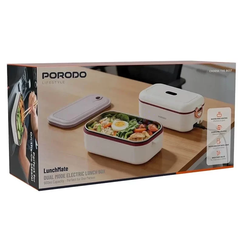 ظرف غذای برقی Porodo مدل Lunch Mate PDLFST0376WH (گارانتی 6 ماهه شرکتی) - تصویر 6