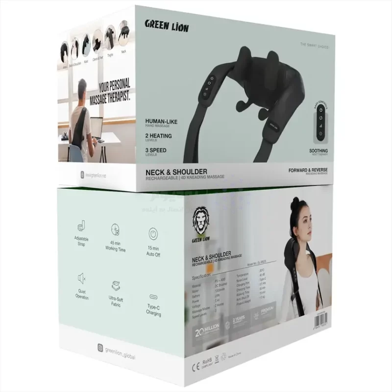 ماساژور شانه و گردن Green Lion مدل GNNSHMSSRBK - مشکی (گارانتی 12 ماهه بامداد) - تصویر 4