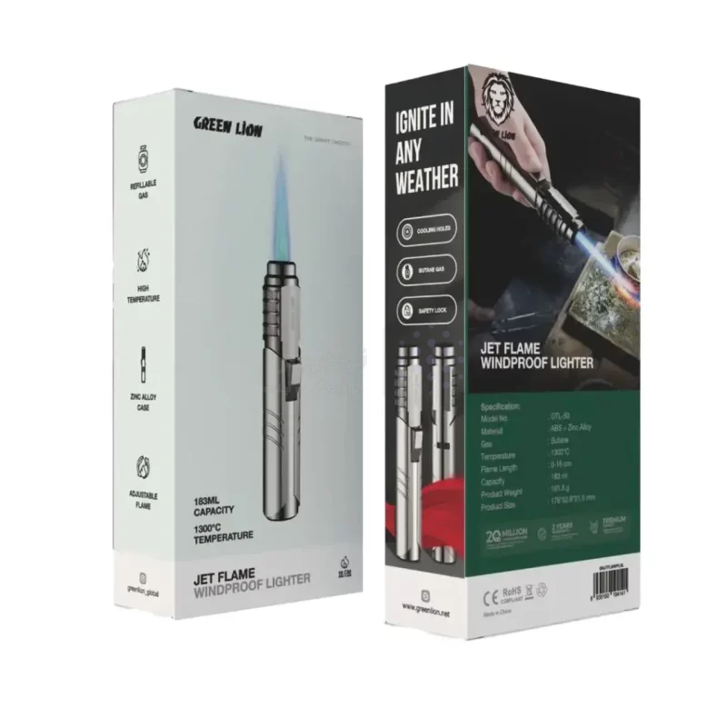 فندک اتمی Green Lion مدل Jet Flame GNJTFLMWPLSL - نقره ای (گارانتی 6 ماهه شرکتی) - تصویر 3
