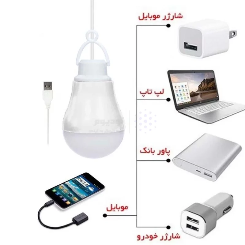 لامپ LED USB مهتابی - سفید - ASP - تصویر 5