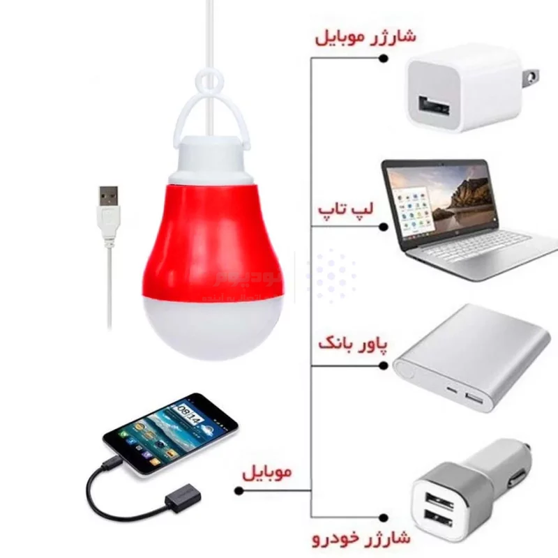 لامپ LED USB مهتابی - قرمز - ASP - تصویر 3