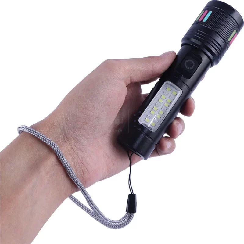 چراغ قوه دستی مدل سه خط شارژی با نور مهتابی - تصویر 7