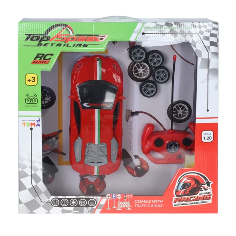 ماشین کنترلی Top Speed Detailing - قرمز - تصویر 12