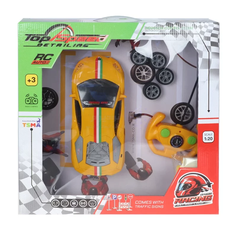 ماشین کنترلی Top Speed Detailing - زرد - تصویر 11