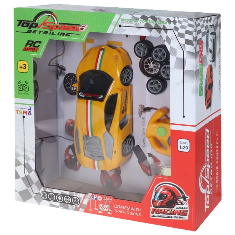 ماشین کنترلی Top Speed Detailing - زرد - تصویر 12